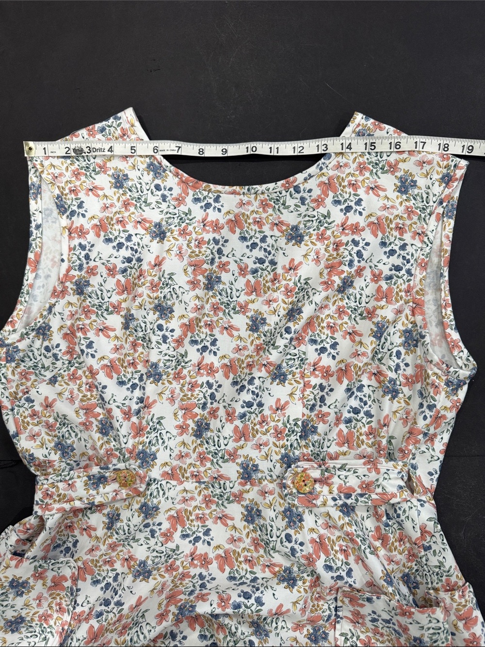 Vintage Floral Cotton Back Wrap Midi Dress - Picture 11 of 16